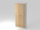 Hammerbacher Flügelschrank 5OH mit Sockelblende 10 cm hoch SG Korpus Weiß Front Eiche