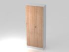Hammerbacher Flügelschrank 5OH mit Sockelblende SG Weiß / Nussbaum B 80 x 42 x H 200,4 cm