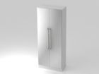 Hammerbacher Flügelschrank 5OH mit Sockelblende CE Korpus Weiß / Front Silber Höhe 200,4 cm