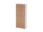Hammerbacher Schrank 5OH BM Weiß Nussbaum B 80 x T 34,6 x H 188 cm