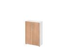 Hammerbacher Schrank 3OH 34,6 cm tief BM Weiß Nussbaum