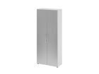 Hammerbacher Schrank 5OH B 80 x T 34,6 x H 188 cm BM Weiß Silber