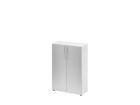 Hammerbacher Schrank 3OH B 80 x T 34,6 x H 114,4 cm tief BM Weiß Silber