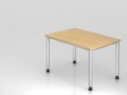 Hammerbacher Schreibtisch 4-Fuß-Gestell in Silber 120 x 80cm Platte 25 mm Ahorn 