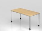 Hammerbacher Schreibtisch 4 Fuß 160 x 80 cm Ahorn / Silber Arbeitshöhe 68,5 - 81cm