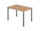 Hammerbacher Schreibtisch 4 Fuß rund 120 x 80 cm Asteiche Graphit