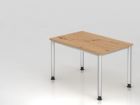 Hammerbacher Schreibtisch 120 x 80 cm Platte Asteiche 25 mm / Silber