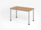 Hammerbacher Schreibtisch HS612 4-Fuß-Gestell in Silber 120 x 67 cm Asteiche / Silber