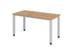 Hammerbacher Schreibtisch 4 Fuß-rund140 x 67 cm Asteiche Silber