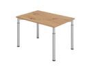 Hammerbacher Schreibtisch 4 Fuß rund 20 x 80 cm Asteiche Silber