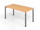 Hammerbacher Schreibtisch 4 Fuß 160 x 80 cm Buche / Graphit Arbeitshöhe 68 - 82 cm