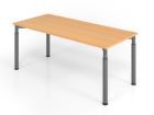 Hammerbacher Schreibtisch YS19 4-Fuß Gestell in Graphit 180 x 80 cm Buche