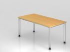 Hammerbacher Schreibtisch 4Fuß-rd.160x80cm Buche/Silber