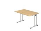Hammerbacher Schreibtisch C-Fuß 120 x 80 cm Ahorn / Silber Arbeitshöhe 72 cm