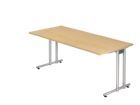 Hammerbacher Schreibtisch C-Fuß 180 x 80 cm Ahorn Silber