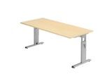 Hammerbacher Schreibtisch C-Fuß 180 x 80 cm Ahorn Silber