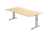 Hammerbacher Schreibtisch OS2E C-Fuß 200 x 100 cm Ahorn Silber