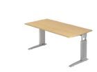 Hammerbacher Schreibtisch C-Fuß 160 x 80 cm Ahorn / Silber