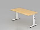 Hammerbacher Schreibtisch C-Fuß 160 x 80 cm Ahorn / Weiß Arbeitshöhe 65 - 85 cm
