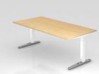 Hammerbacher Schreibtisch rechteckig Maße 200 x 100 cm Ahorn Weiß