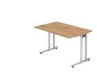 Hammerbacher Schreibtisch NS12 C-Fuß 120 x 80 cm Asteiche / Silber