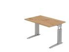 Hammerbacher Schreibtisch C-Fuß 120 x 80 cm Asteiche / Silber