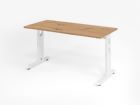 Hammerbacher Schreibtisch C-Fuß Höhe 65 - 85 cm 140 x 67 cm Asteiche / Weiß