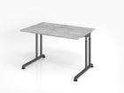Hammerbacher Schreibtisch C-Fuß 120 x 80 cm höheneinstellbar Beton / Graphit