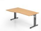 Hammerbacher Schreibtisch OS18 C-Fuß Graphit 180 x 100 / 80 cm Buche