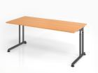 Hammerbacher Schreibtisch C-Fuß 180 x 80 cm Buche / Graphit Arbeitshöhe 68 - 82 cm