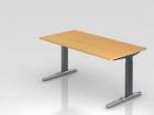 Hammerbacher Schreibtisch Arbeitshöhe 65 - 85 cm C-Fuß 160 x 80 cm Buche / Graphit