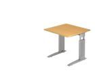 Hammerbacher Schreibtisch C-Fuß 80 x 80 cm Buche / Silber