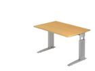 Hammerbacher Schreibtisch C-Fuß 120 x 80 cm Buche / Silber
