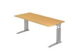 Hammerbacher Schreibtisch C-Fuß 180 x 80 cm Buche / Silber
