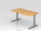 Hammerbacher Schreibtisch XB16 C-Fuß 160 x 80 cm Buche / Silber Arbeitshöhe 65 - 85 cm