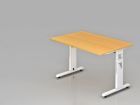 Hammerbacher Schreibtisch OS12 C-Fuß 120 x 80 cm Buche C-Fuß Gestell in Weiß