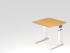 Hammerbacher Schreibtisch Höhe 68 - 86 cm C-Fuß 80 x 80 cm Buche / Weiß