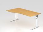 Hammerbacher Schreibtisch C-Fuß 180 x 100 / 80 cm Buche / Weiß