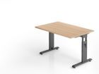 Hammerbacher Schreibtisch C-Fuß Arbeitshöhe 65-85 cm 120 x 80 cm Eiche / Graphit