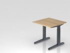 Hammerbacher Schreibtisch C-Fuß 80 x 80 cm Arbeitshöhe 65 - 85 cm Eiche / Graphit