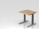 Hammerbacher XB08 Schreibtisch C-Fuß-Gestell Graphit 80 x 80 cm Eiche
