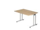 Hammerbacher Schreibtisch C-Fuß 120 x 80 cm Eiche / Silber Arbeitshöhe 72 cm 