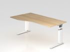 Hammerbacher Schreibtisch C-Fuß 180 x 100 / 80 cm Eiche / Weiß