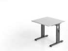 Hammerbacher Schreibtisch C-Fuß 80 x 80 cm Platte Grau 25 mm Graphit