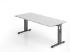 Hammerbacher Schreibtisch C-Fuß Grau / Graphit 2 mm ABS Kante 180 x 80 cm