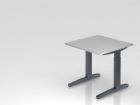 Hammerbacher Schreibtisch XB08 C-Fuß 80 x 80 cm Arbeitshöhe 65 - 85 cm Grau / Graphit