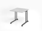 Hammerbacher Schreibtisch C-Fuß 80 x 80 cm Grau / Graphit Arbeitshöhe 68 - 82 cm
