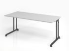 Hammerbacher Schreibtisch ZS19 C-Fuß 180 x 80 cm Grau / Graphit Arbeitshöhe 68 - 82 cm