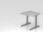 Hammerbacher Schreibtisch XB08 C-Fuß 80 x 80 cm Grau / Silber Arbeitshöhe 65 - 85 cm