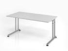 Hammerbacher Schreibtisch ZS16 C-Fuß 160 x 80 cm Grau / Silber Höhe 68 - 82 cm